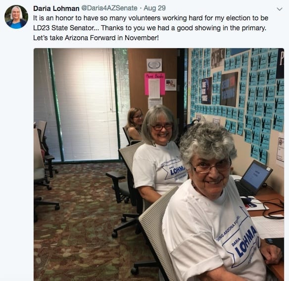 Dariah Lohman supporters for her run to the Arizona Senate.