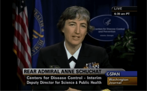 Anne Schuchat speaks about H1N1 swine flu in May 2009.