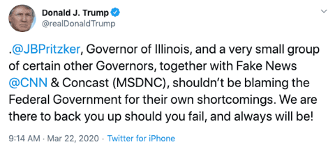 Trump attacks IL governor, CNN, "Concast,"