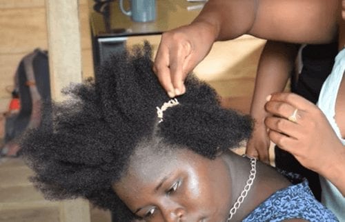 Black hairstyle to carry rice seeds during slavery.