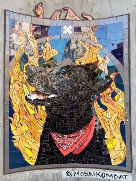 Mural of El Negro Matapacos dog.