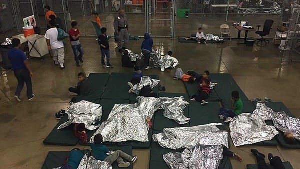 Migrant children in McAllen detention facility.