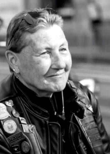Soni Wolf, founding member of Dykes on Bikes motorcycle club.