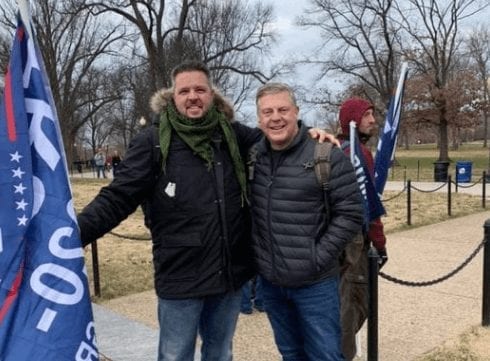 Justin Hill at pro-Trump rally on Jan. 6.