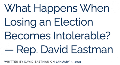 Blog post from Rep. David Eastman on his blog. 