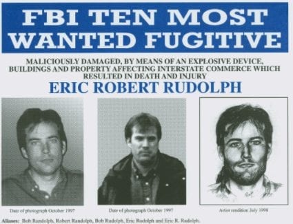 Eric Robert Rudolph, domestic terrorist responsible for four bombings.