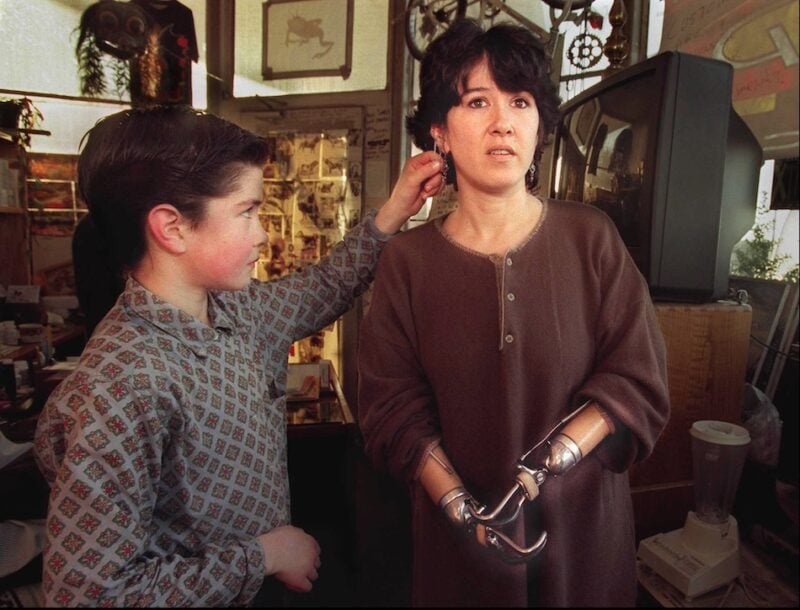 Mary Vincent with her son in 1997