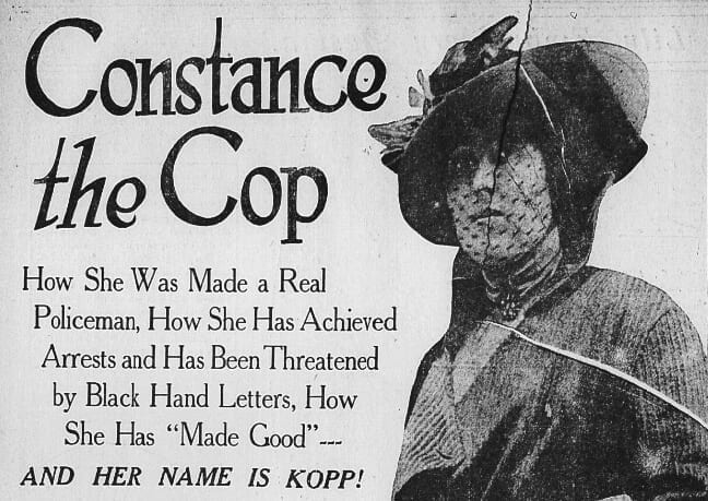 Constance Kopp in 1916 newspaper article.