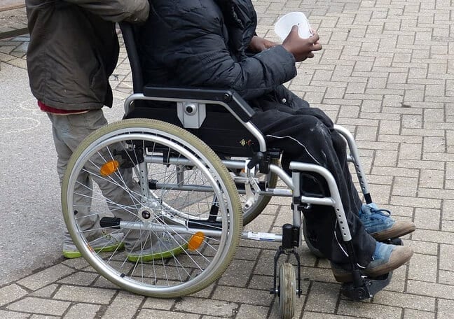 Person with disabilities in wheelchair