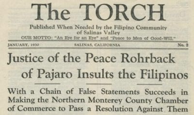 The Torch Filipino paper in 1930.