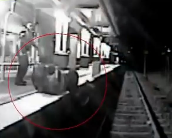 Video of train hitting Rodriguez while trapped under police officer