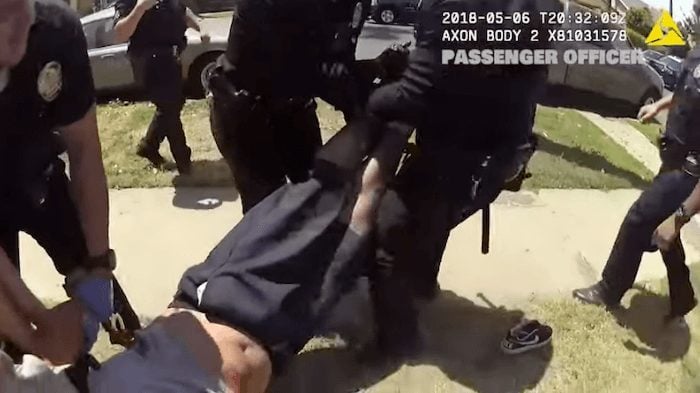 LA police dragging Chavez's body on video