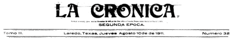 La Cronica masthead from 1911
