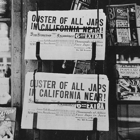 Newspaper of Japanese internment in CA