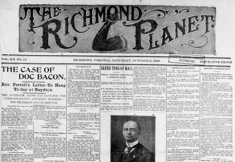 The Richmond Planet front page paper