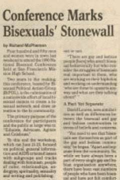 Article about first National Bisexual Conference
