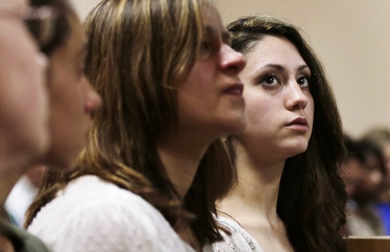 Abby with her mom in court