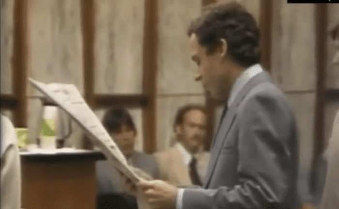 Ted Bundy at the Chi Omega trial