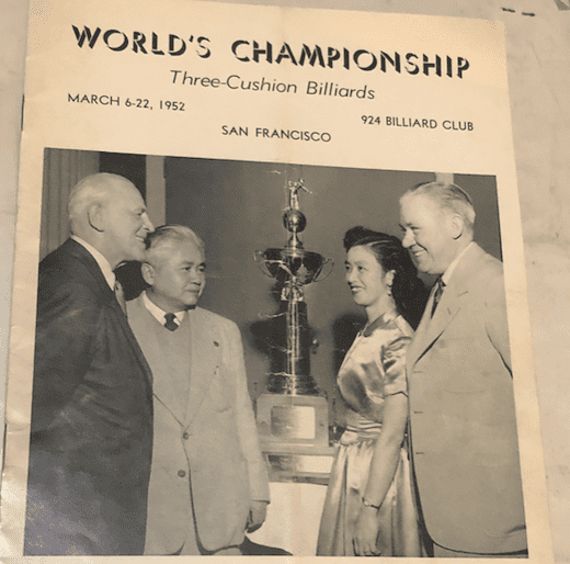 Program flyer from 3-cushion billiards championship