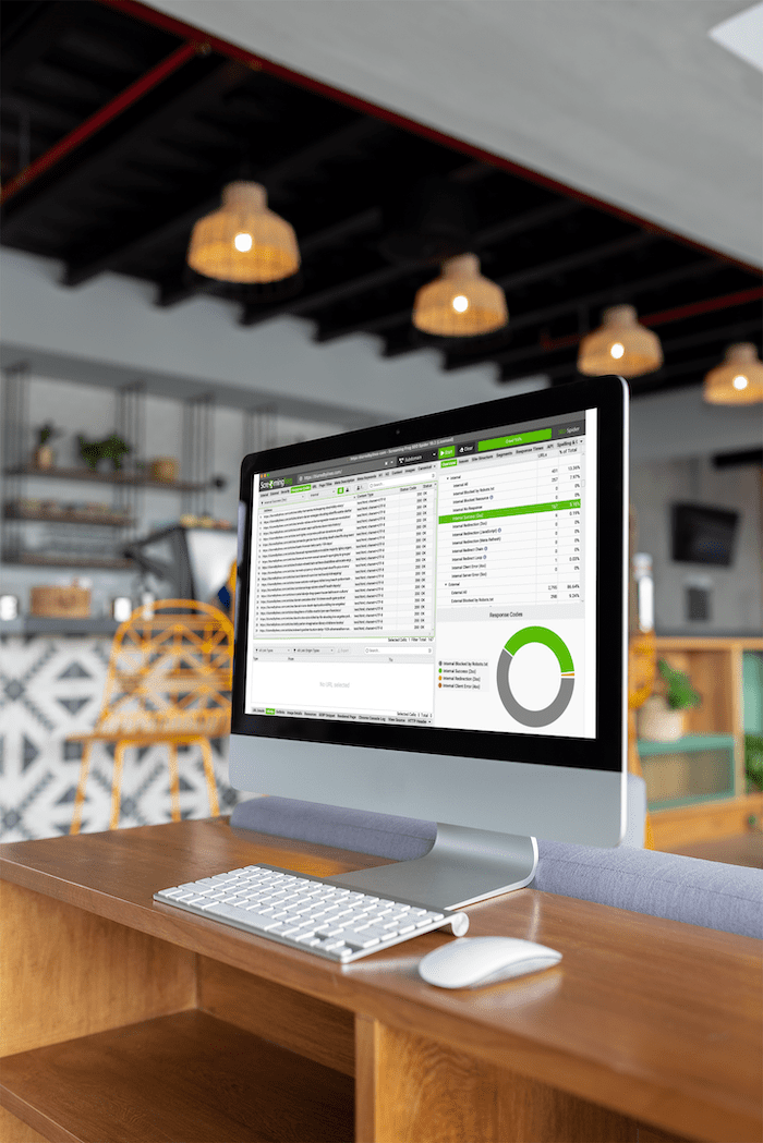 SEO audit tool Screaming Frog open