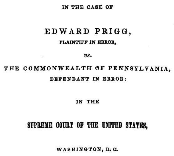 Lawyer Thomas Hambly's documents in Prigg V Pennsylvania