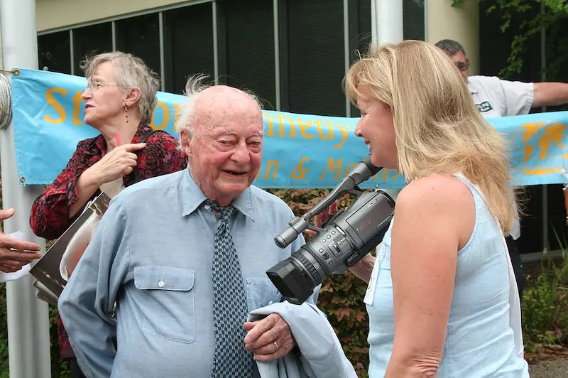 Kennedy interviewed at a conservation event in Florida