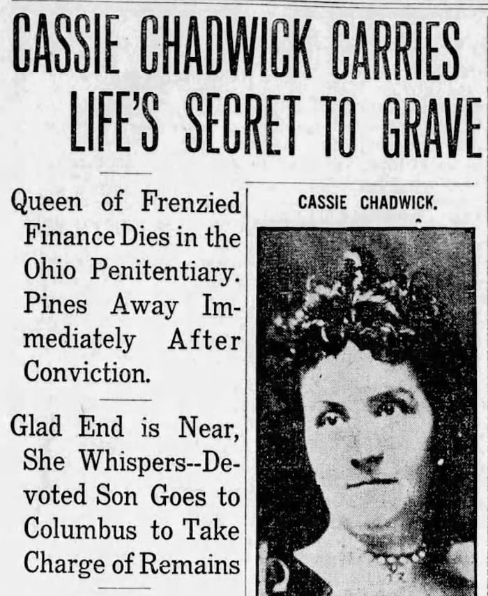Death of con artist Cassie Chadwick