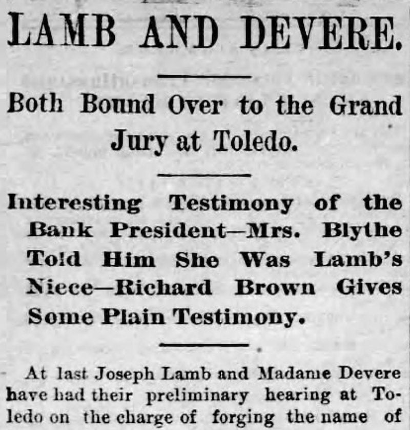 Lydia Devere and Joseph Lamb